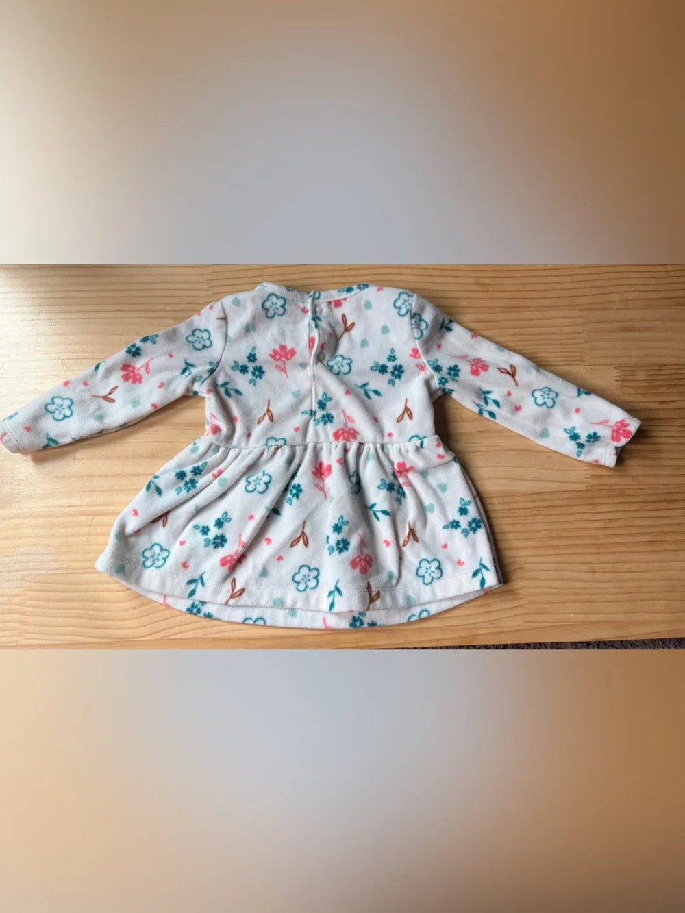 Carter's White Floral Long-SleeveSweater with Pink & Teal Flowers